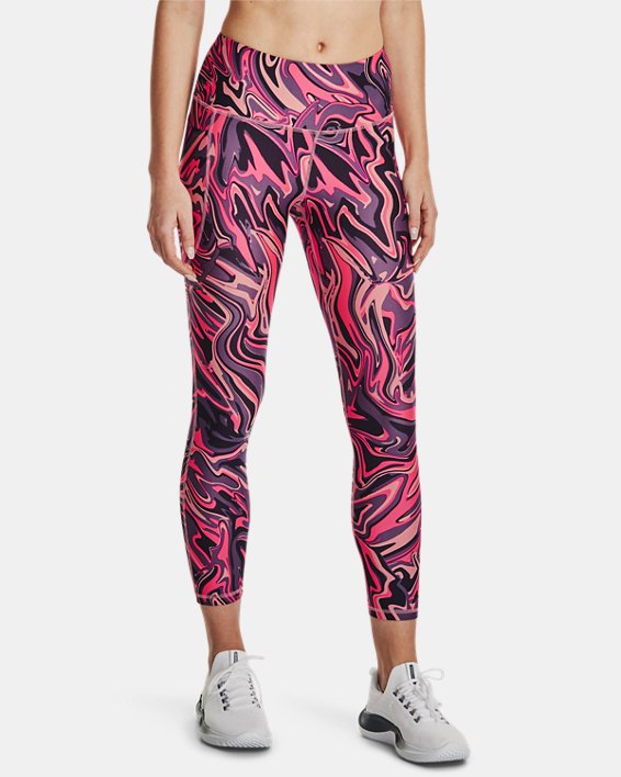 Damen HeatGear® Armour Printed 7/8 Leggings, Pink, pdpMainDesktop image number 0
